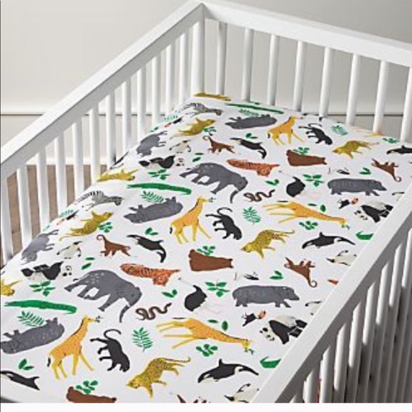 Crate&Barrel Other - Crate & Barrel Jungle Animal Crib Sheet Nursery